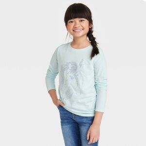 Cat & Jack Kids' Unicorn Long Sleeve Tee - Light Blue
